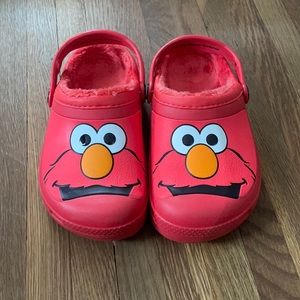 Elmo lined Crocs. Kids size 1. Like new.